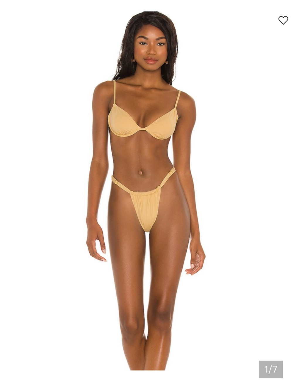 WeWoreWhat ruched bikini top and bottom in sand